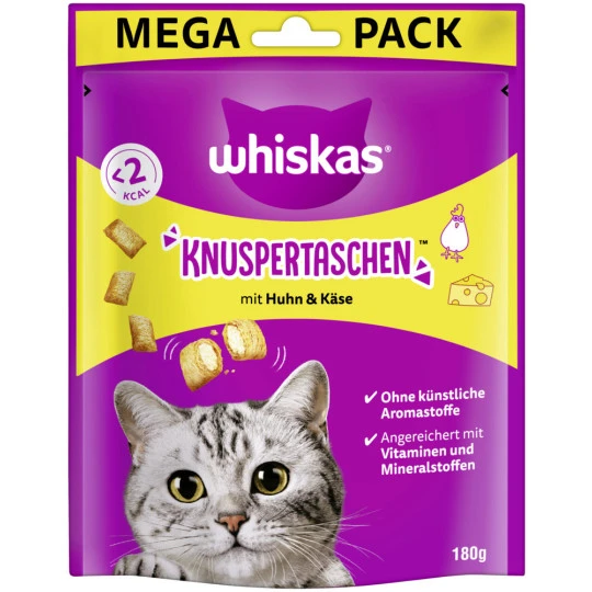 Whiskas Knuspertaschen Mit Huhn Und Käse 180G 1 Whiskas Knuspertaschen Mit Huhn Und Käse 180G
